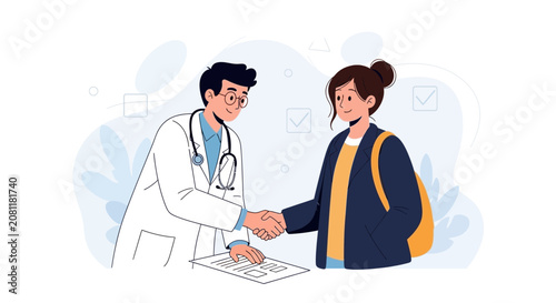 Doctor and Patient Shaking Hands Over Medical Document, Symbolizing Trust and Care in Healthcare