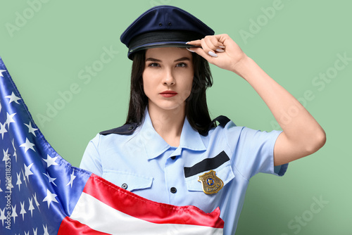 Female police officer with ...