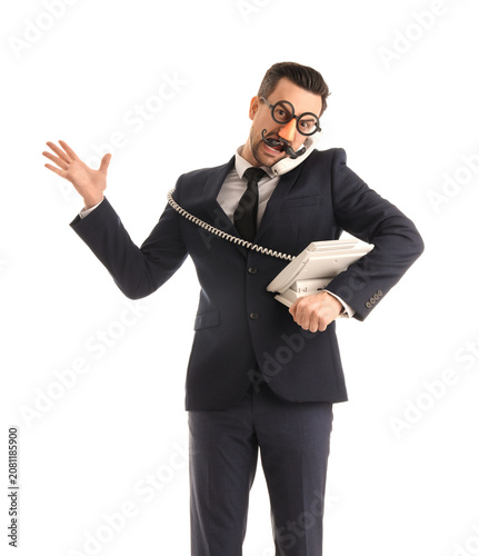 Young businessman in funny ...