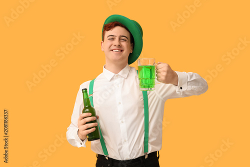 Happy young man in leprecha...