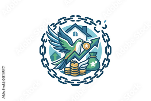 Financial Growth Bird Emblem Design