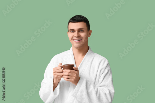 Handsome young man in bathr...