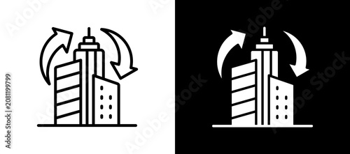 Quadro em tela Urban Renewal lineglyph icon