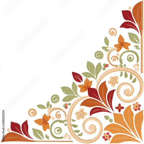 Decorative Floral Corner Ornament Vector