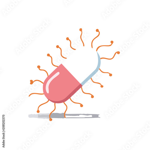 Flat illustration of a virus with spikes