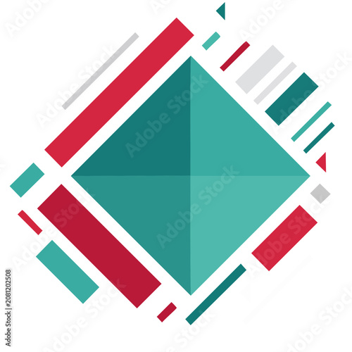 Abstract geometric diamond with flat design elements