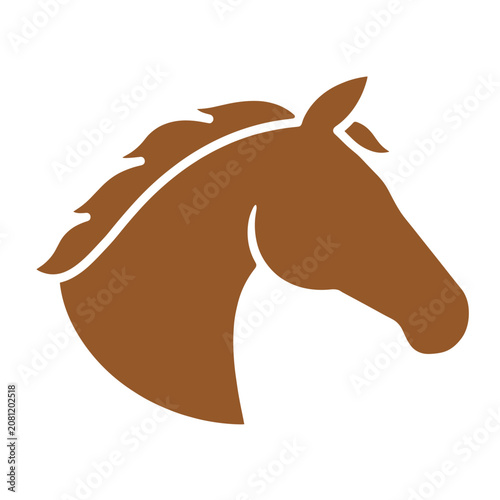 Brown horse head silhouette vector