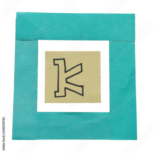 Blue background with simple white document icon with torn paper and crafted card design