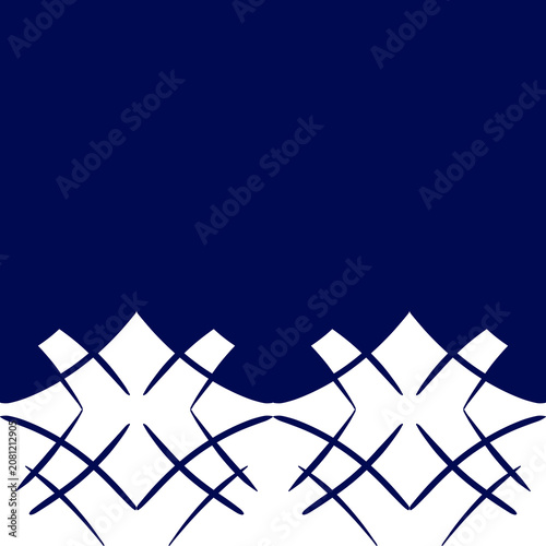     Blue and White Geometric Thai Pattern Background 
