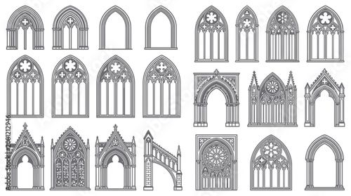 Canvastavla Gothic Architecture Elements: Arches, Windows, and Facades