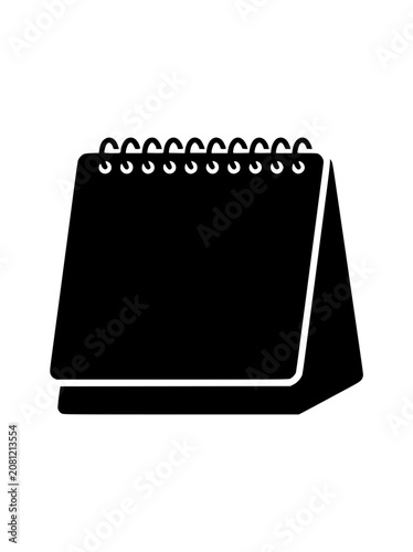 Blank Spiral Bound Desk Calendar Icon Silhouette