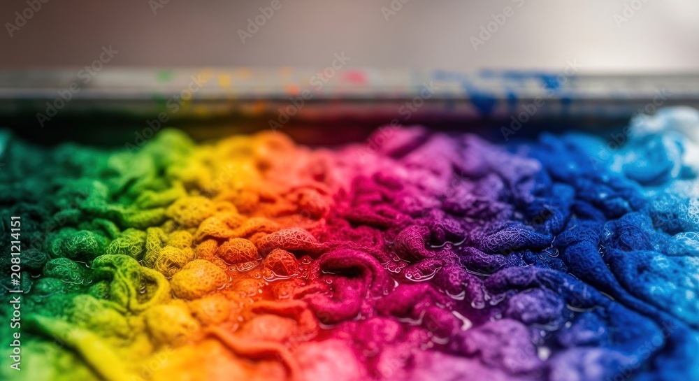 Fototapeta premium Vibrant Rainbow Pigment Powder Close-Up Macro Shot.