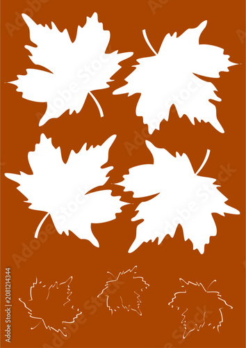 Autumn maple leaf blank shapes background.