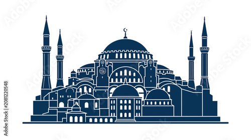 Photos Hagia Sophia Mosque Istanbul Silhouette Illustration - Historic Landmark