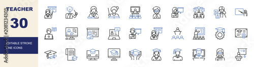 Bild auf Leinwand Teacher icon set