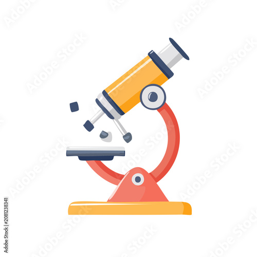 Flat vector illustration of a microscope