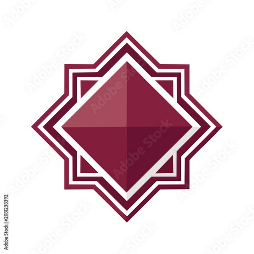 Maroon and white geometric star vector icon