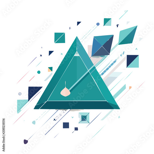 Abstract Geometric Pyramid Vector Illustration