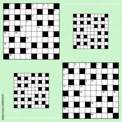 Crossword puzzle grids 10x10 squares with corresponding answer grids