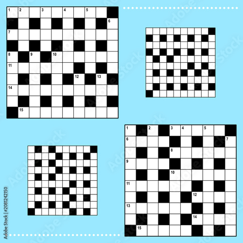 Crossword puzzle grids 10x10 squares with corresponding answer grids