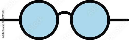 Round Glasses Icon Simple Eyewear Symbol for User Interface and Optical Design