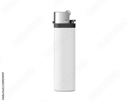 Canvas Print A plain white cigarette lighter stood against a blank background PNG
