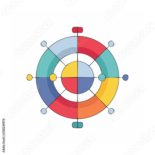 Flat design color wheel with gradient