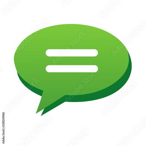 Green speech bubble with equal sign icon