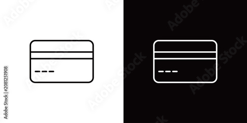 Tapety artystyczne クレジットカードのアイコン。モノクロベクターイラストセット