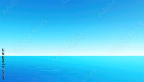 Vast Ocean Horizon Under a Clear Blue Sky.