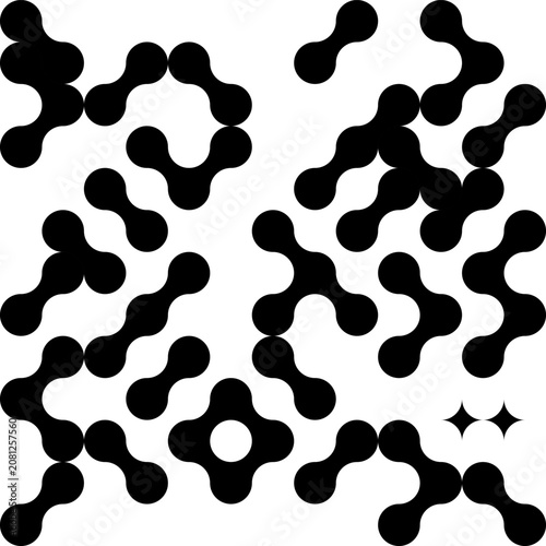 abstract black and white seamless pattern with circles Silhouette Pattern