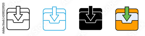 Foto Inbox multi - style icon design concept