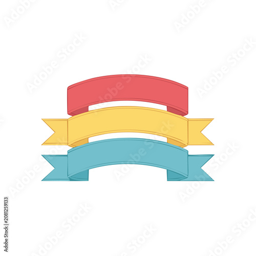 Stacked colorful decorative ribbons vector illustration