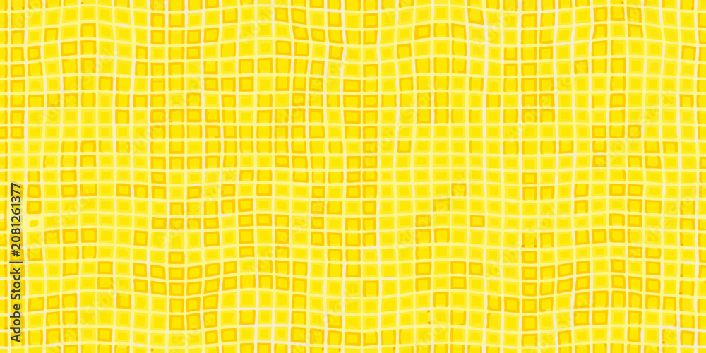 Fototapeta premium wavy grid pattern on yellow background lines waves abstract design artwork modern graphic visual texture repeating