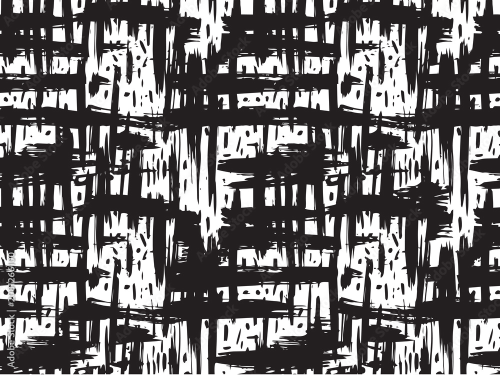 Naklejka premium expressive abstract monochrome background featuring heavy black ink brush strokes and raw grunge paint textures