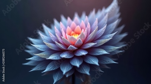 Beautiful purple and blue succulent plant isolated on a white background