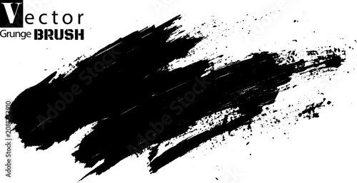 Tableau sur toile Rough artistic calligraphy stripe template with textured edge effects