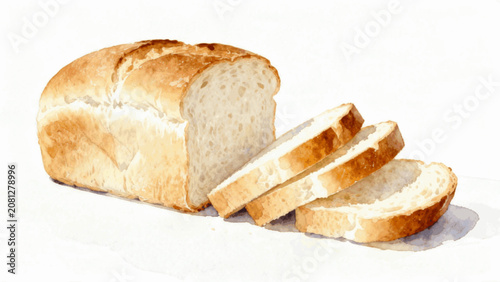 snack Fresh Bread isolated watercolor vector illustration svg