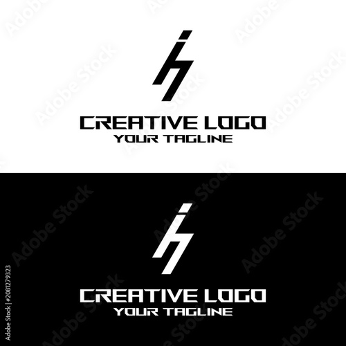 creative letter logo ih design vector