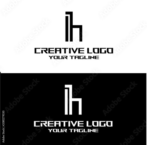 creative letter logo ih design vector