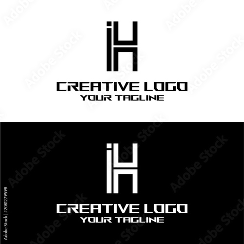 creative letter logo ih design vector