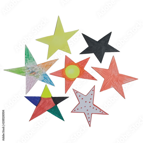 Colorful abstract floral design pattern with torn paper and crafted card design