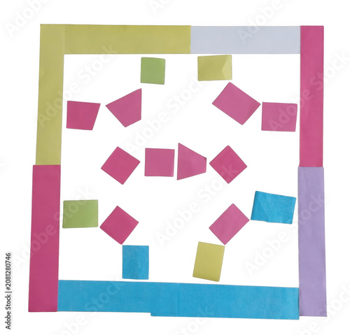 Colorful abstract geometric pattern with diamond shapes and lines