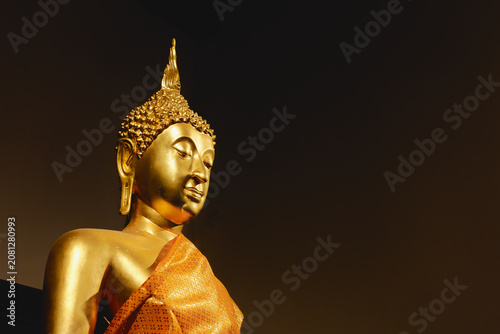 Buddha statues inside Wat Mahathatu Yuwaraj Rangsarit, Bangkok, Thailand