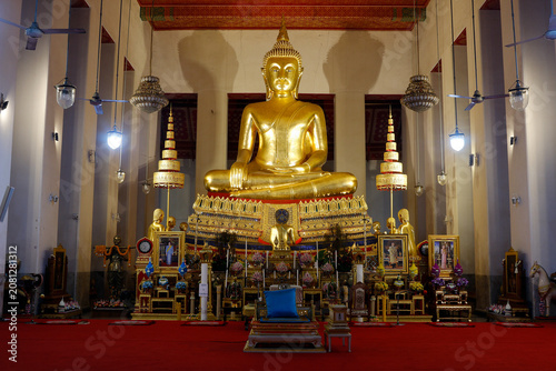 Buddha statues inside Wat Mahathatu Yuwaraj Rangsarit, Bangkok, Thailand