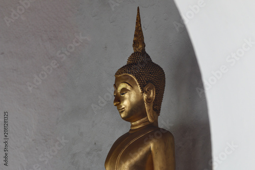 Buddha statues inside Wat Mahathatu Yuwaraj Rangsarit, Bangkok, Thailand