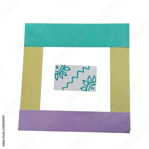 Colorful abstract geometric shapes on gradient background