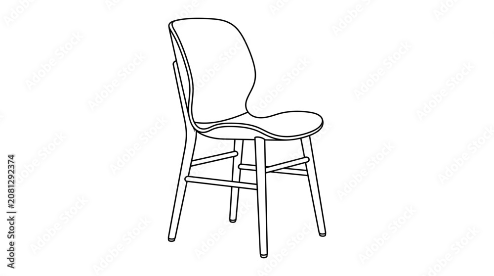 Fototapeta premium Simple Wooden Chair Design.