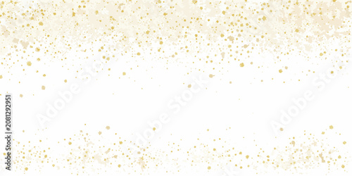 Obraz na płótnie a festive header design with dense golden confetti on white background scatter h