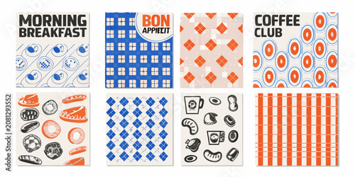Fotografía retro diner graphic designs with bold typography and patterns morning breakfast